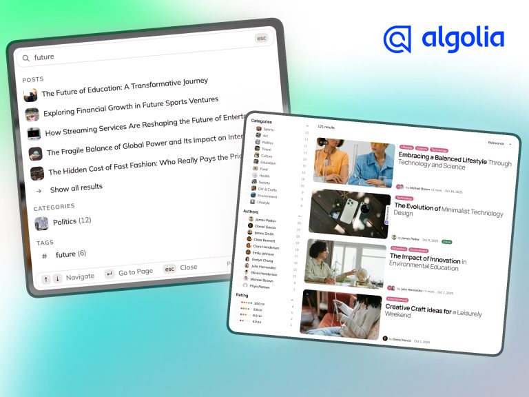 Verba instant search results with Algolia