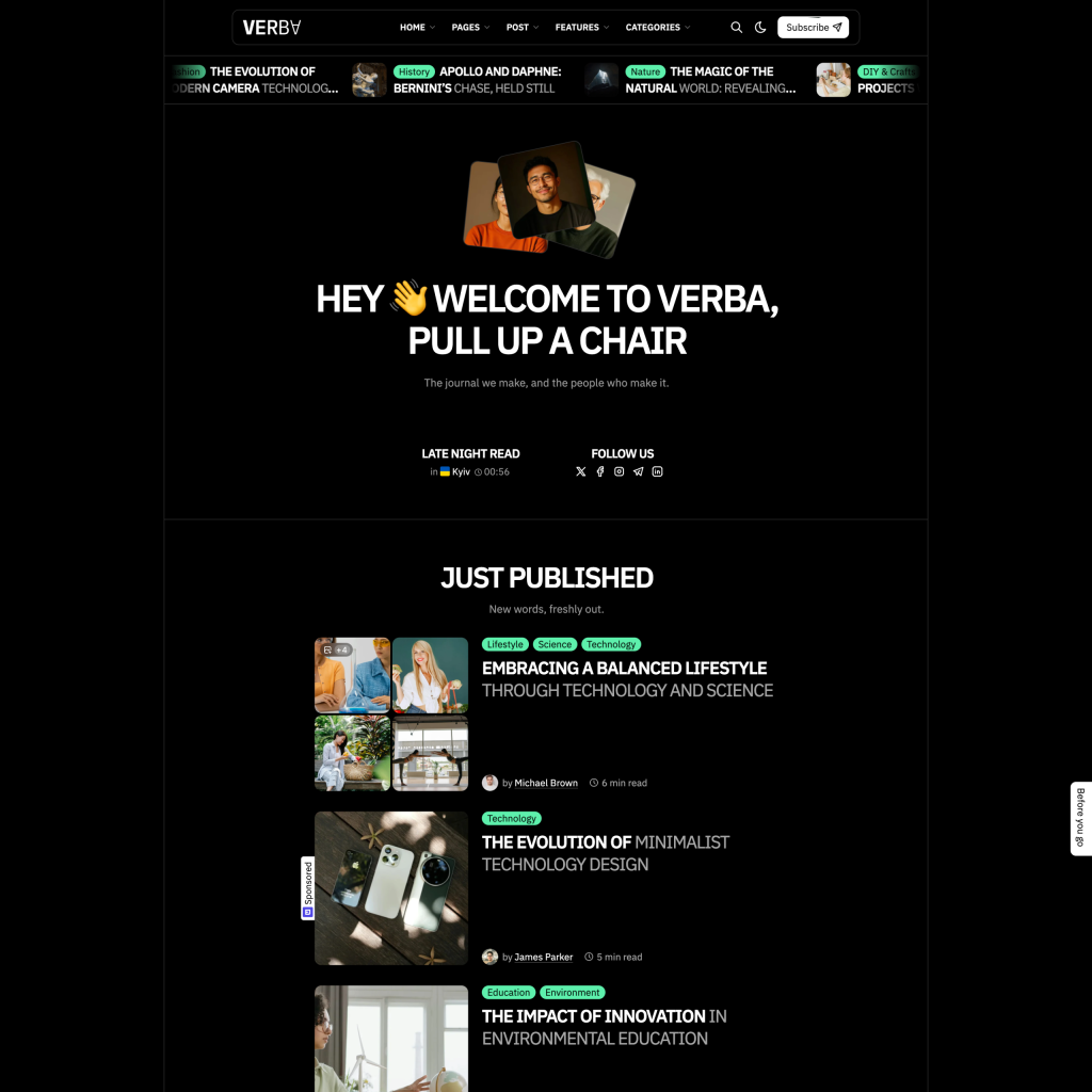 Journal demo of Verba