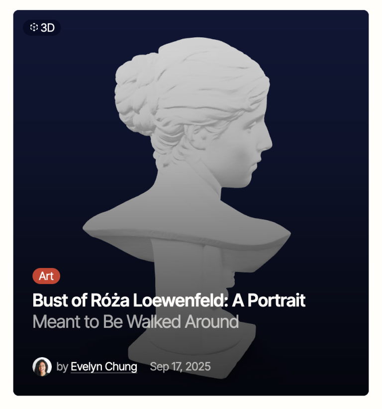 Verba post card with a classical bust image