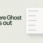 A sage cover with the headline Where Ghost runs out beside a settings card where one switch is on and four locked switches are off.