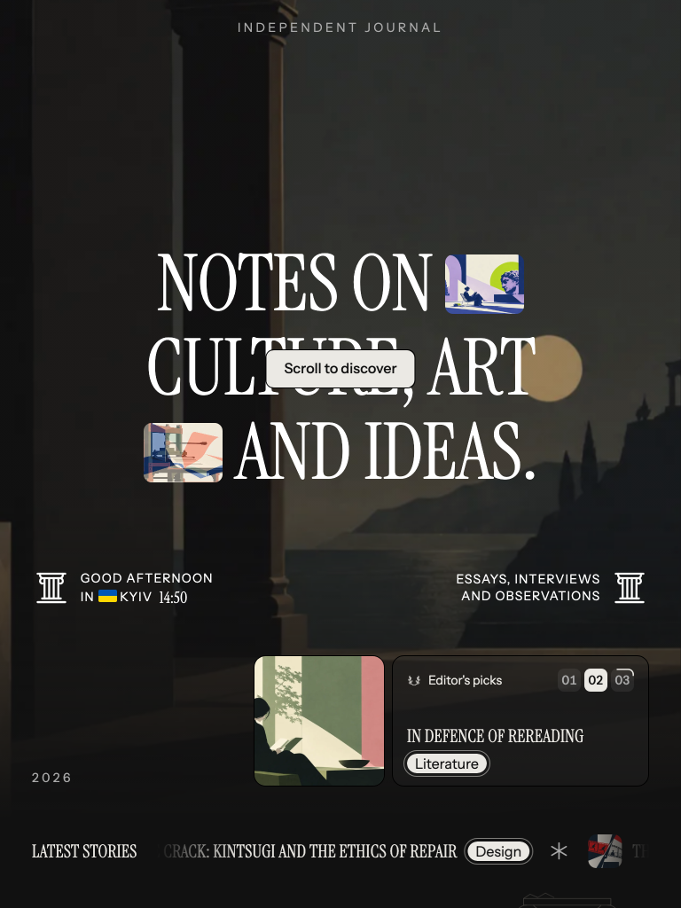 Adesa theme front page on a tablet