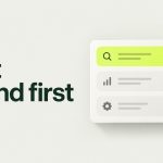 A settings panel with one highlighted switch turned on, next to the words Get found first.